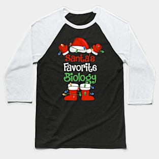 Santa's Favorite Biology Funny Christmas Pajamas Baseball T-Shirt